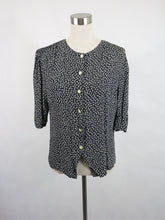 Lataa kuva Galleria-katseluun, Mustavalkoinen pallokuvioinen hame ja pusero C38