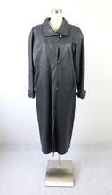 Lataa kuva Galleria-katseluun, Friitala made in Finland tummanharmaa pitkä nahkatakki 36