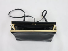 Lataa kuva Galleria-katseluun, Musta olkalaukku kullanvärisin somistein