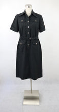 Lataa kuva Galleria-katseluun, Kaunotar Finn Fashion kotimainen vintage musta paitamekko C40