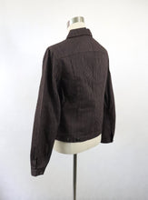 Lataa kuva Galleria-katseluun, Ruskea raidallinen farkkutakki 36