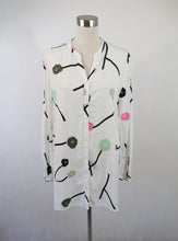 Lataa kuva Galleria-katseluun, Nanso Vuokko valkoinen kuviollinen paitapusero 44
