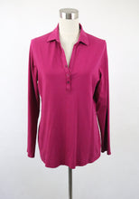 Lataa kuva Galleria-katseluun, Nanso fuksianpunainen kauluspaita puuvilla-modaalitrikoota XL