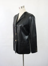 Lataa kuva Galleria-katseluun, Musta nahkainen bleiseri C38