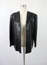 Lataa kuva Galleria-katseluun, Musta nahkainen bleiseri C38