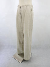 Lataa kuva Galleria-katseluun, Beiget raidalliset pellavasekoitehousut C40