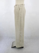 Lataa kuva Galleria-katseluun, Beiget raidalliset pellavasekoitehousut C40