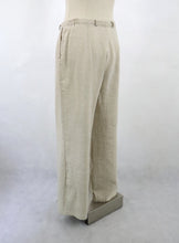 Lataa kuva Galleria-katseluun, Beiget raidalliset pellavasekoitehousut C40