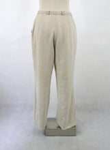 Lataa kuva Galleria-katseluun, Beiget raidalliset pellavasekoitehousut C40