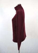 Lataa kuva Galleria-katseluun, Viininpunainen poolokauluksinen puuvillaneule S