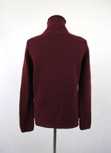 Lataa kuva Galleria-katseluun, Viininpunainen poolokauluksinen puuvillaneule S