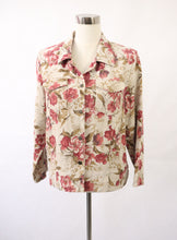 Lataa kuva Galleria-katseluun, Beige ruusukuvioinen pellavajakku 42