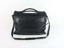 Lataa kuva Galleria-katseluun, Three Bags kotimainen vntage musta iso nahkasalkku