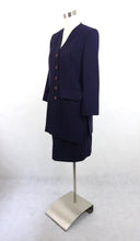 Lataa kuva Galleria-katseluun, Violetti villasekoitekankainen jakkupuku 38