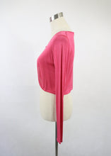 Lataa kuva Galleria-katseluun, Vadelmanpunainen neulebolero XS