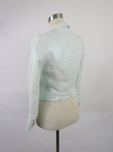 Lataa kuva Galleria-katseluun, Vaaleanvihreä kiiltäväpintainen pellavajakku 38