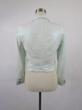 Lataa kuva Galleria-katseluun, Vaaleanvihreä kiiltäväpintainen pellavajakku 38