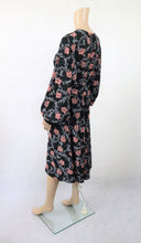 Lataa kuva Galleria-katseluun, Kukkakuvioinen puhvihihainen mekko C42
