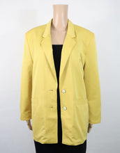 Lataa kuva Galleria-katseluun, Luhta keltainen kotimainen vintage bleiseri 36