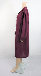 Viininpunainen villasekoitekankainen mekko C46