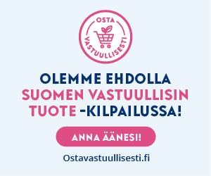 Olemme mukana Suomen vastuullisin tuote -kilpailussa!