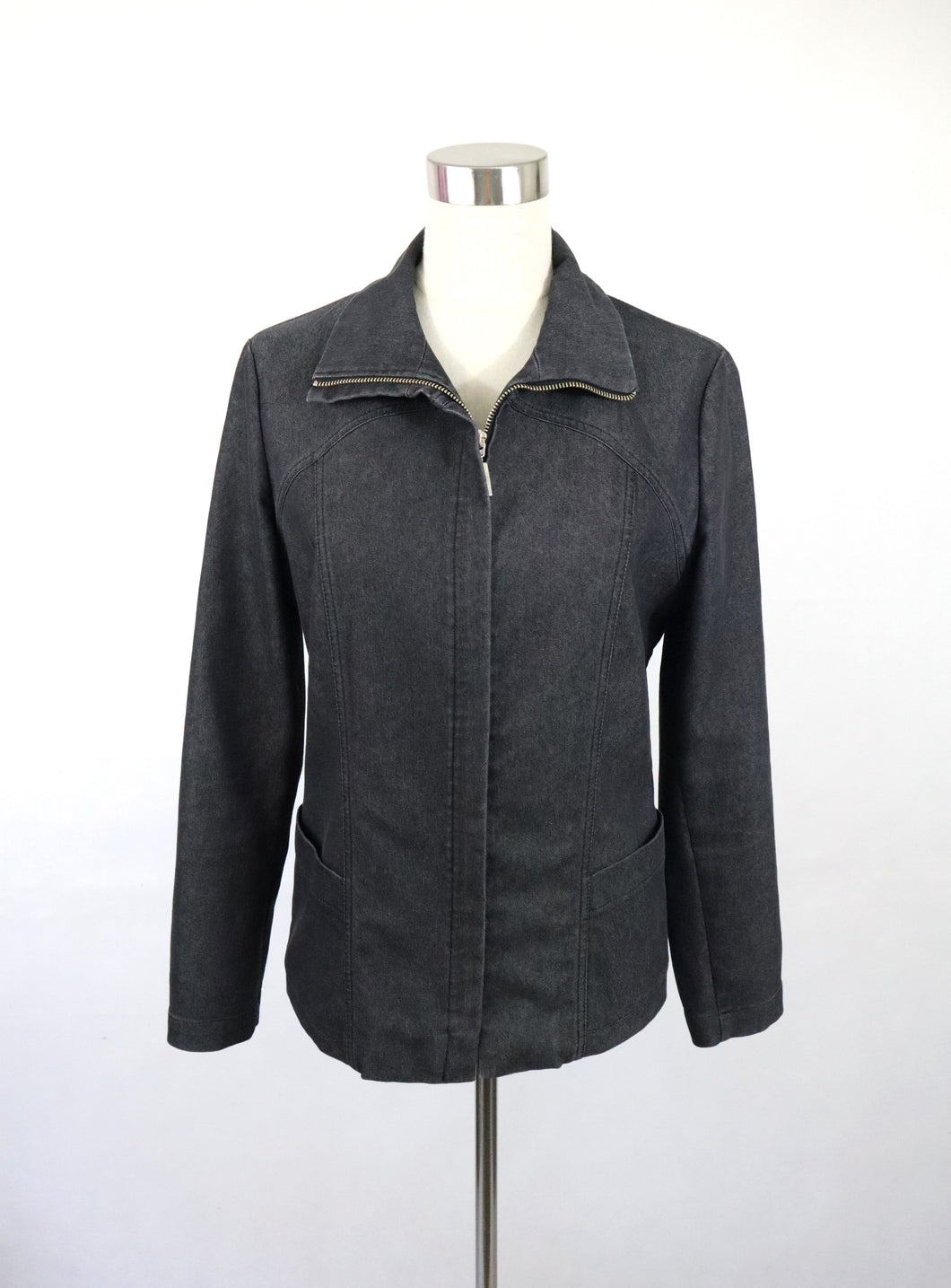 Andiata Jeans tummanharmaa farkkutakki 42