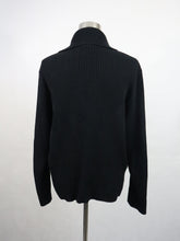 Lataa kuva Galleria-katseluun, Musta vetoketjullinen neuletakki XL