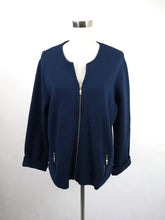 Lataa kuva Galleria-katseluun, Anne Linnonmaa Ecological Fashion vetoketjullinen puuvillaneuletakki 2XL