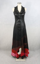 Lataa kuva Galleria-katseluun, Ateljé Anu Pentik uniikki nahkainen iltapuku kotimaista vintagea vuodelta 1975