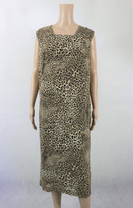 Leopardikuosinen pitkä sifonkimekko 44
