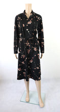 Lataa kuva Galleria-katseluun, Carolin Muoti-Hovi musta kukkakuvioinen kotimainen vintage mekko 42