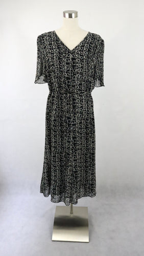 Delia by Modelia mustavalkoinen kuviollinen mekko viskoosisifonkia 40