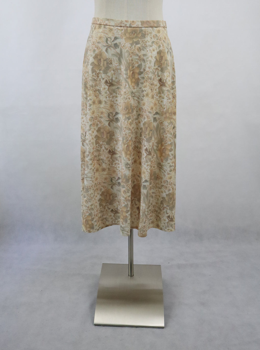 Finn Karelia made in Finland beige kukkakuvioinen kotimainen vintage hame D42