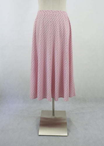 Finn Karelia made in Finland vaaleanpunainen kuviollinen kotimainen vintage hame D46