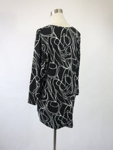 Lataa kuva Galleria-katseluun, Mustavalkoinen kuviollinen tunika XXL