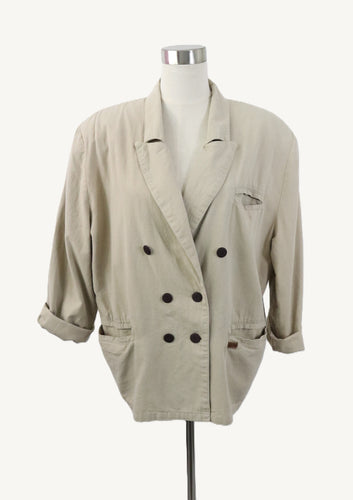 Game by Mimika beige 80-luvun oversize bleiseri pellava ja puuvillaa