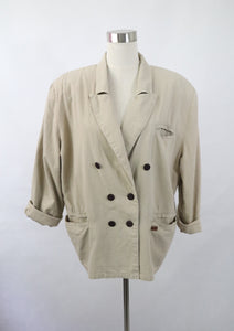 Beige oversize pellava-puuvillableiseri