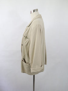 Beige oversize pellava-puuvillableiseri