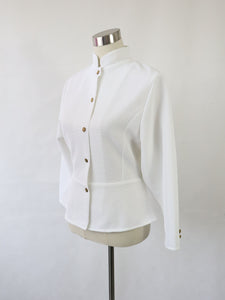 Valkoinen peplum-helmainen jakku 34