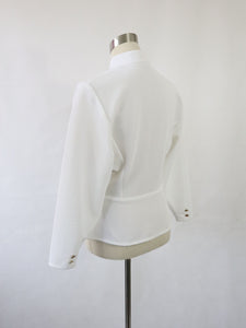 Valkoinen peplum-helmainen jakku 34