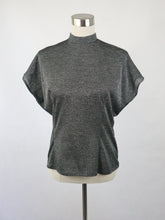 Lataa kuva Galleria-katseluun, Gina Gino made in Finland kotimainen 80-luvun vintage hopea lurex toppi S