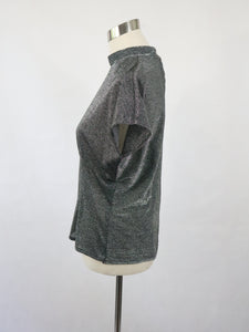 Hopeanvärinen lurex toppi S