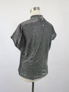Hopeanvärinen lurex toppi S