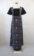 Lataa kuva Galleria-katseluun, Kaisu Heikkilä made in Finland kukkakuvioinen samettinen vintage maksimekko 36