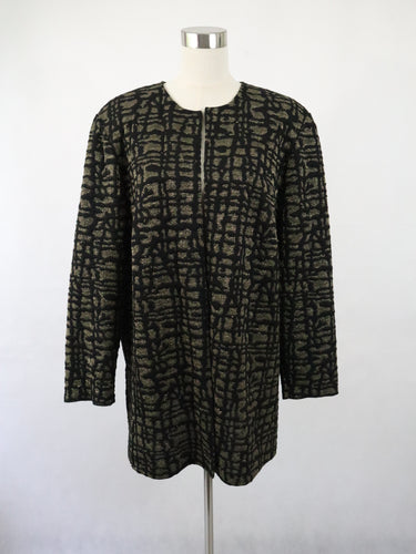 L Collection kotimainen 80-90-luvun vintage kultakirjailtu neulosjakku 44