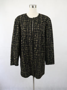L Collection kotimainen 80-90-luvun vintage kultakirjailtu neulosjakku 44