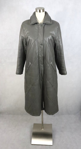 Oy R. Lax Ab Kokkola Finland harmaa pitkä topattu nahkatakki 40