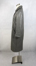 Lataa kuva Galleria-katseluun, Harmaa topattu pitkä nahkatakki 40