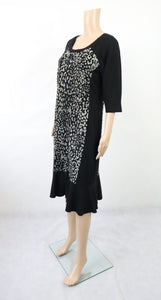 Musta-harmaa kuviollinen mekko 36