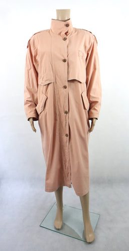 Luhta persikanvärinen pitkä takki 80-90-luvulta